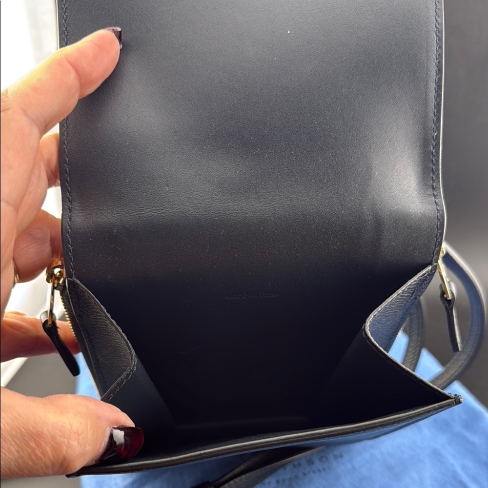 Smythson Black Leather Crossbody Bag - Picture 3 of 6
